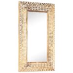 vidaXL Ručne vyrezávané zrkadlo 80x50x2,6cm masívne mangovníkové drevo – Obrázok 9