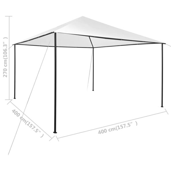vidaXL Altánok 4x4x3 m, biely 180 g/m² – Obrázok 8