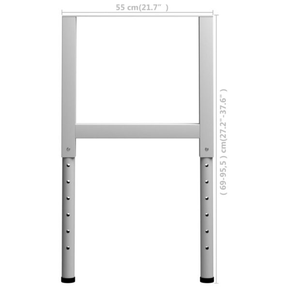 vidaXL Rámy na pracovné stoly 2 ks kovové 55x(69x95,5) cm sivé – Obrázok 9