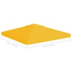 vidaXL Dvojitá strieška na altánok 310 g/m², 3x3 m, žltá – Obrázok 4