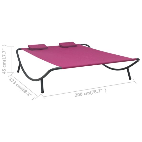 vidaXL Záhradná posteľ látka ružová – Obrázok 7