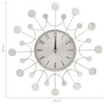 vidaXL Nástenné hodiny strieborné 40 cm kovové – Obrázok 5