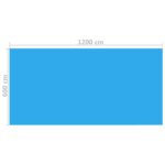 vidaXL Obdĺžniková bazénová plachta 1200x600 cm, PE, modrá – Obrázok 3