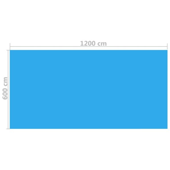 vidaXL Obdĺžniková bazénová plachta 1200x600 cm, PE, modrá – Obrázok 3