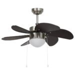 vidaXL Stropný ventilátor s osvetlením 76 cm tmavohnedý – Obrázok 2