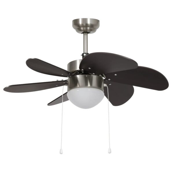vidaXL Stropný ventilátor s osvetlením 76 cm tmavohnedý – Obrázok 2