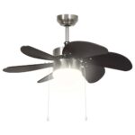 vidaXL Stropný ventilátor s osvetlením 76 cm tmavohnedý – Obrázok 4