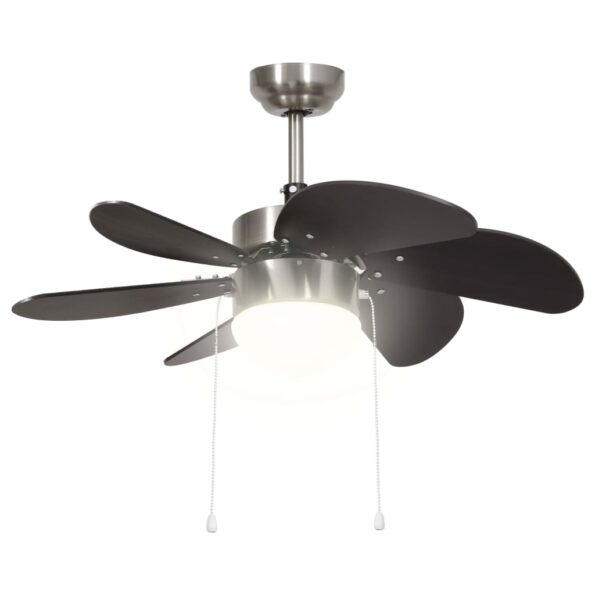 vidaXL Stropný ventilátor s osvetlením 76 cm tmavohnedý – Obrázok 4