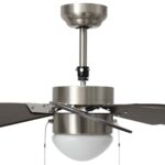 vidaXL Stropný ventilátor s osvetlením 76 cm tmavohnedý – Obrázok 7