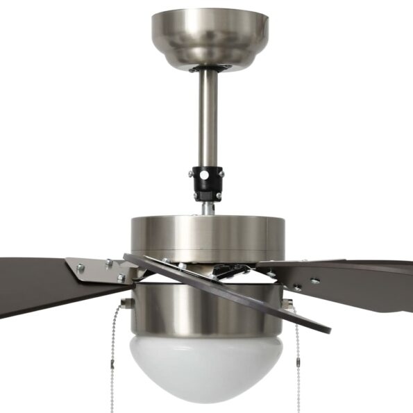 vidaXL Stropný ventilátor s osvetlením 76 cm tmavohnedý – Obrázok 7