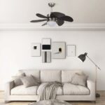 vidaXL Stropný ventilátor s osvetlením 76 cm tmavohnedý