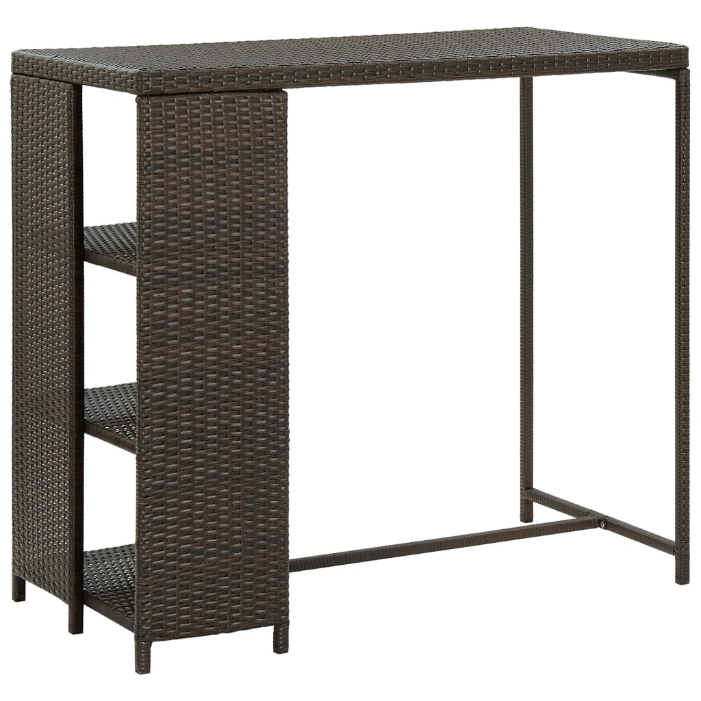 VXL8720286146781_a_en_hd_1.jpg vidaXL Barový stolík s úložným regálom hnedý 120x60x110 cm polyratan – Obrázok 1