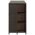 vidaXL Barový stolík s úložným regálom hnedý 120x60x110 cm polyratan – Obrázok 4