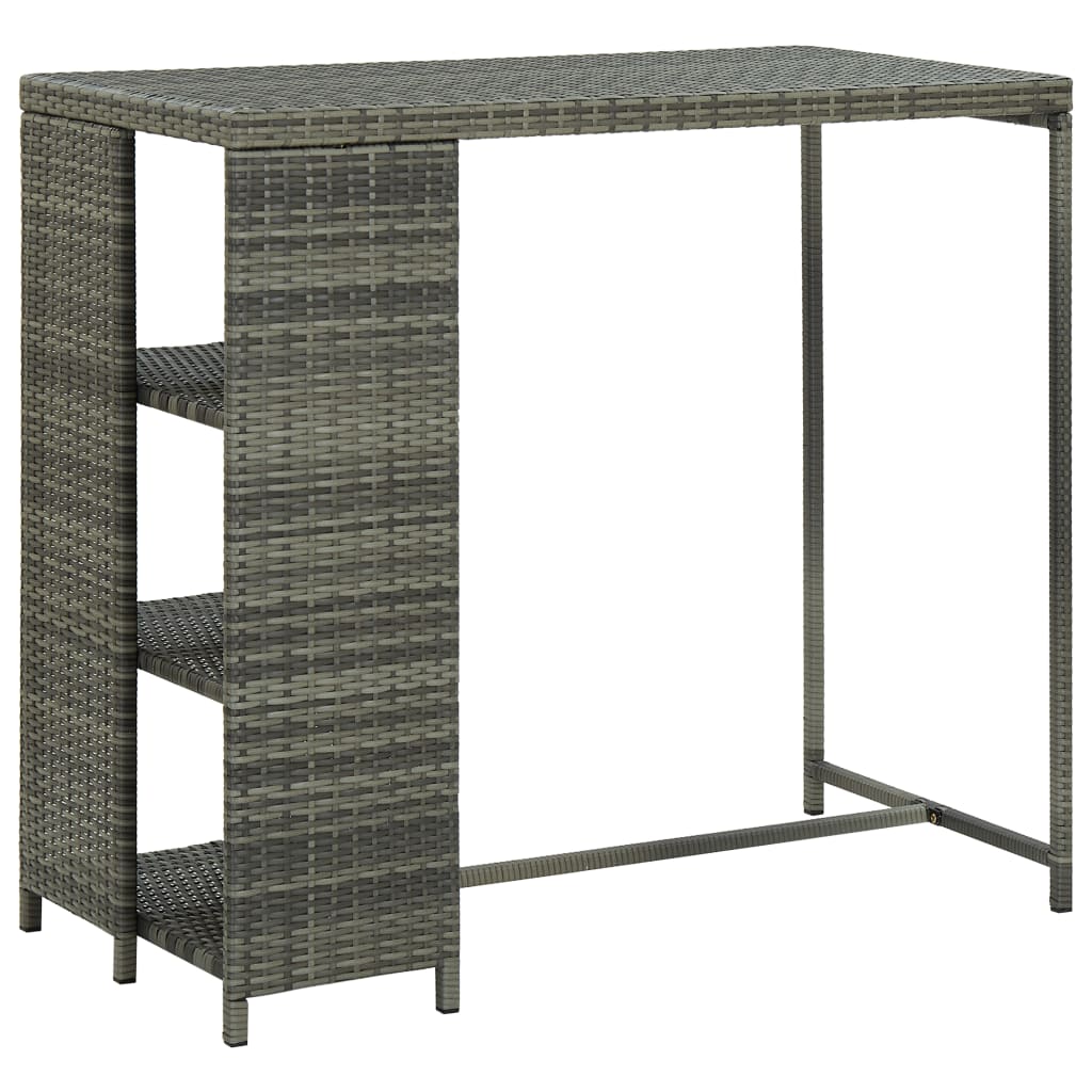 VXL8720286146804_a_en_hd_1.jpg vidaXL Barový stolík s úložným regálom sivý 120x60x110 cm polyratan – Obrázok 1