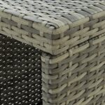 vidaXL Barový stolík s úložným regálom sivý 120x60x110 cm polyratan – Obrázok 2