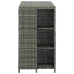 vidaXL Barový stolík s úložným regálom sivý 120x60x110 cm polyratan – Obrázok 4
