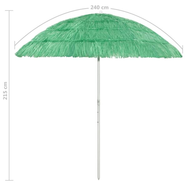 vidaXL Plážový slnečník Hawaii, zelený 240 cm – Obrázok 7