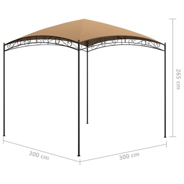 vidaXL Altánok 3x3x2,65 m sivohnedý 180 g/m² – Obrázok 5
