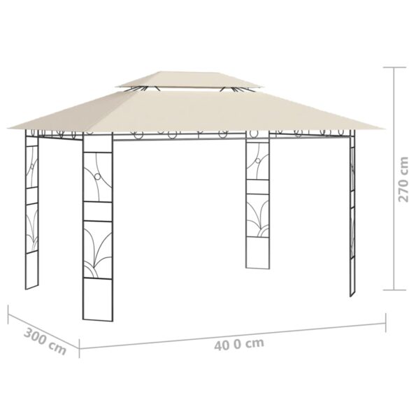 vidaXL Altánok 4x3x2,7 m krémový 160 g/m² – Obrázok 6