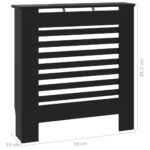vidaXL Kryt na radiátor čierny 78 cm MDF – Obrázok 7