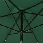 vidaXL Záhradný slnečník s LED, oceľová tyč, zelený 2x3 m – Obrázok 2