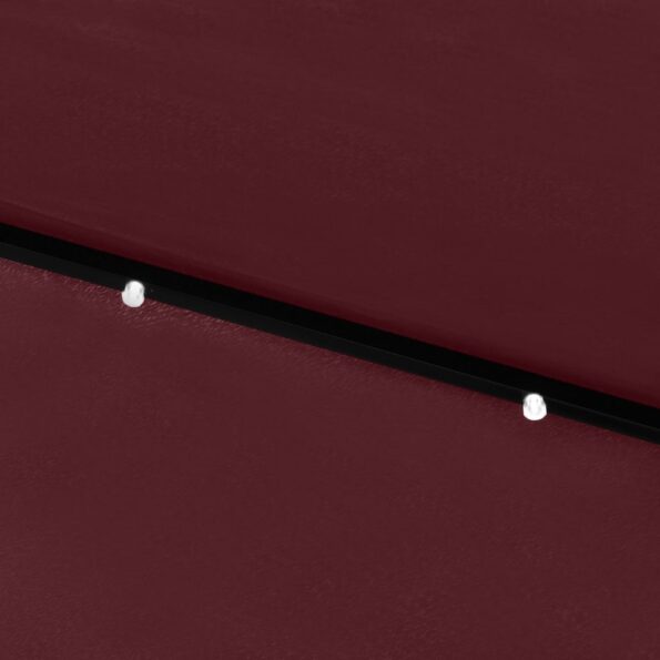 vidaXL Záhradný slnečník s LED, oceľová tyč, bordový 2x3 m – Obrázok 3