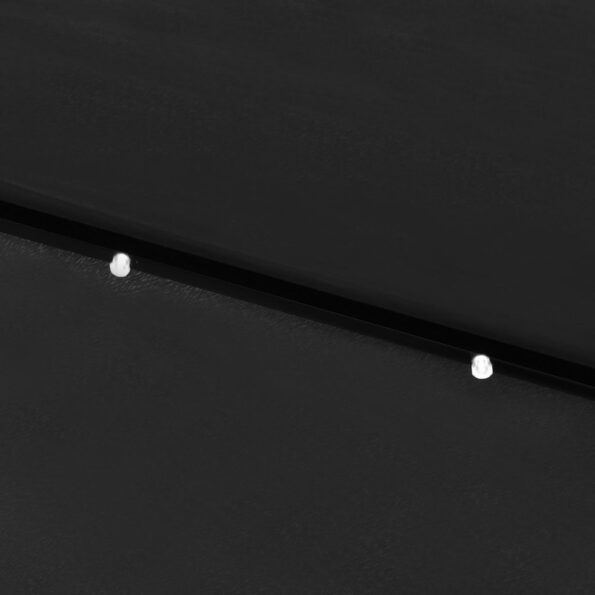 vidaXL Záhradný slnečník s LED, oceľová tyč, čierny 2x3 m – Obrázok 3