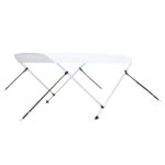 vidaXL Strieška Bimini s 2 oblúkmi biela 180x130x110 cm – Obrázok 2