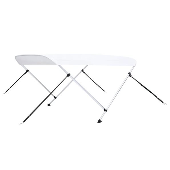 vidaXL Strieška Bimini s 2 oblúkmi biela 180x130x110 cm – Obrázok 2