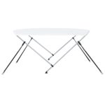 vidaXL Strieška Bimini s 2 oblúkmi biela 180x130x110 cm – Obrázok 4