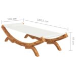 vidaXL Vonkajšia posteľ 100x188,5x44 cm ohýbaný masív krémová – Obrázok 6