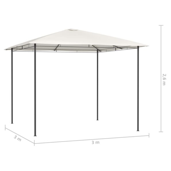 vidaXL Altánok 3x3x2,6 m krémový 160 g/m² – Obrázok 4