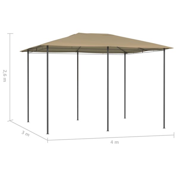 vidaXL Altánok 3x4x2,6 m sivohnedý 160 g/m² – Obrázok 4
