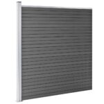 vidaXL Plotový panel WPC 175x186 cm čierny – Obrázok 3