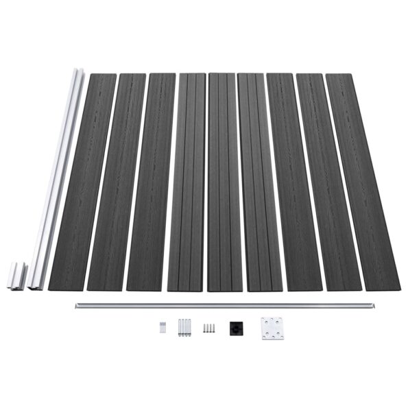 vidaXL Plotový panel WPC 175x186 cm čierny – Obrázok 4