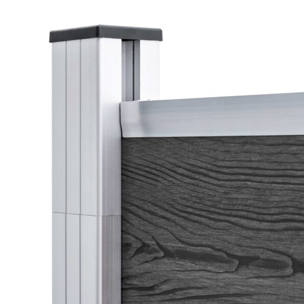 vidaXL Plotový panel WPC 175x186 cm čierny – Obrázok 5