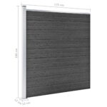 vidaXL Plotový panel WPC 175x186 cm čierny – Obrázok 9