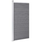 vidaXL Plotový panel WPC 95x186 cm sivý – Obrázok 3