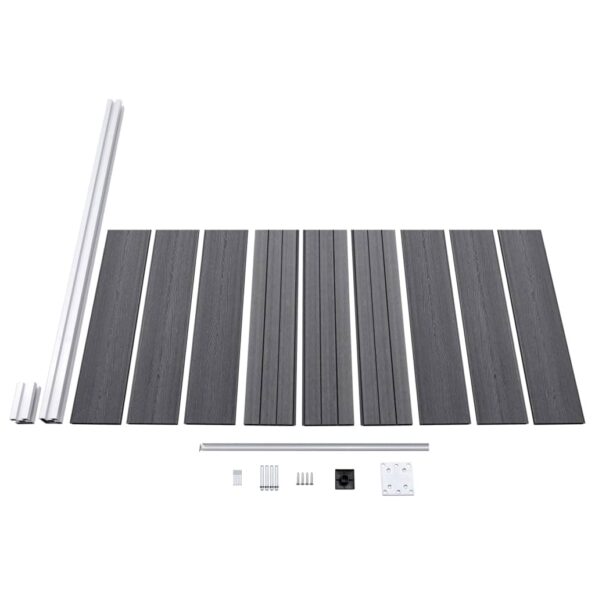 vidaXL Plotový panel WPC 95x186 cm sivý – Obrázok 4