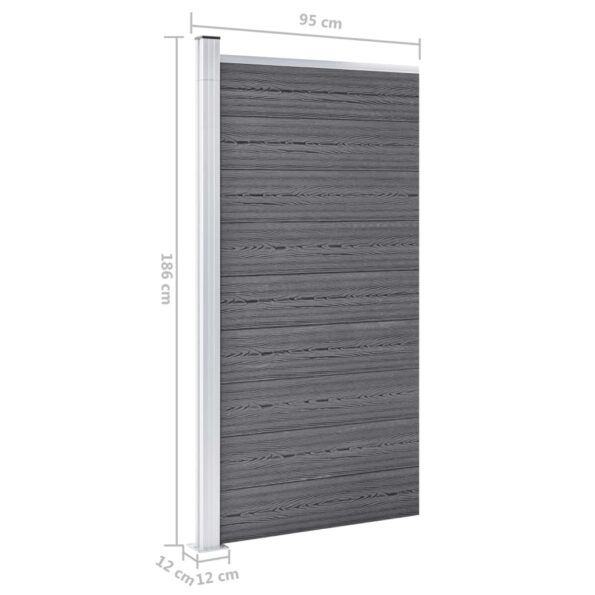 vidaXL Plotový panel WPC 95x186 cm sivý – Obrázok 9