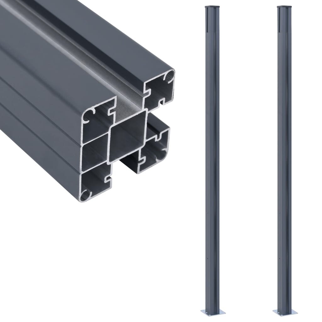 VXL8720286194829_a_en_hd_1.jpg vidaXL Plotové stĺpiky 2 ks tmavosivé hliník 185 cm – Obrázok 1
