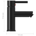 vidaXL Kúpelňová vodovodná batéria čierna 130x176 mm – Obrázok 5