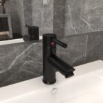 vidaXL Kúpelňová vodovodná batéria čierna 130x176 mm