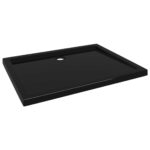 vidaXL Obdĺžniková sprchová vanička z ABS čierna 80x100 cm – Obrázok 2