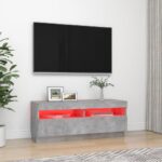 vidaXL TV skrinka s LED svetlami betónová sivá 100x35x40 cm – Obrázok 3