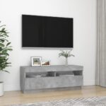 vidaXL TV skrinka s LED svetlami betónová sivá 100x35x40 cm – Obrázok 6