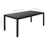 vidaXL 9-dielna záhradná jedálenská súprava čierna – Obrázok 12