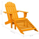 vidaXL Záhradná stolička Adirondack s otomanom jedľový masív oranžová – Obrázok 8