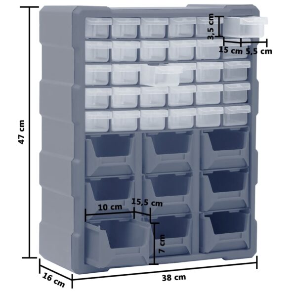 vidaXL Organizér s 39 zásuvkami 38x16x47 cm – Obrázok 10