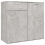 vidaXL Komoda, betónovo sivá 80x36x75 cm, kompozitné drevo – Obrázok 2